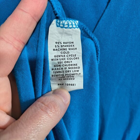 Sunny Leigh XL Blue V-Neck Tunic Top Long Sleeve - Picture 3 of 5